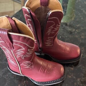 Tecovas Brown Leather Boot Interior with Logo